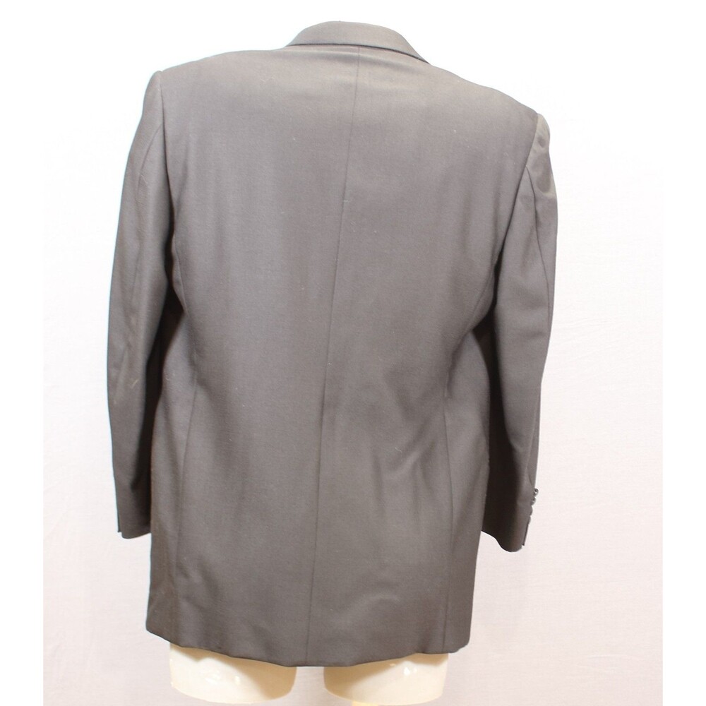 Joseph Abboud Mens Tuxedo 2 Piece Black Wool Nylon Blend 2 Btn 42R Pleated 32" W - Picture 8 of 11